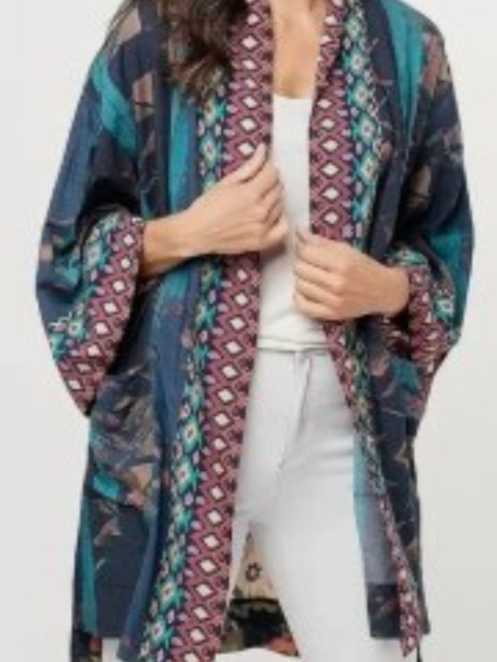 Tolani Collection printed woven boho kimono